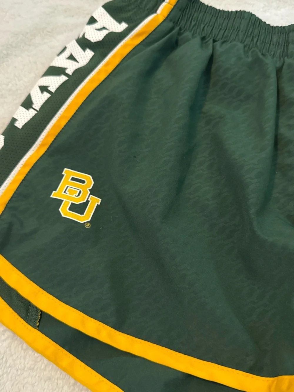 Nike Green and Gold Baylor Athletic Shorts